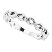 14K White Infinity-Inspired Heart Ring-