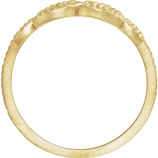 14K Yellow Granulated Metal Ring