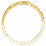 14K Yellow Rope Sideways Cross Ring-
