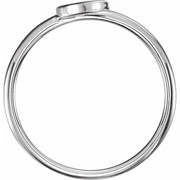 14K White Crescent Ring-