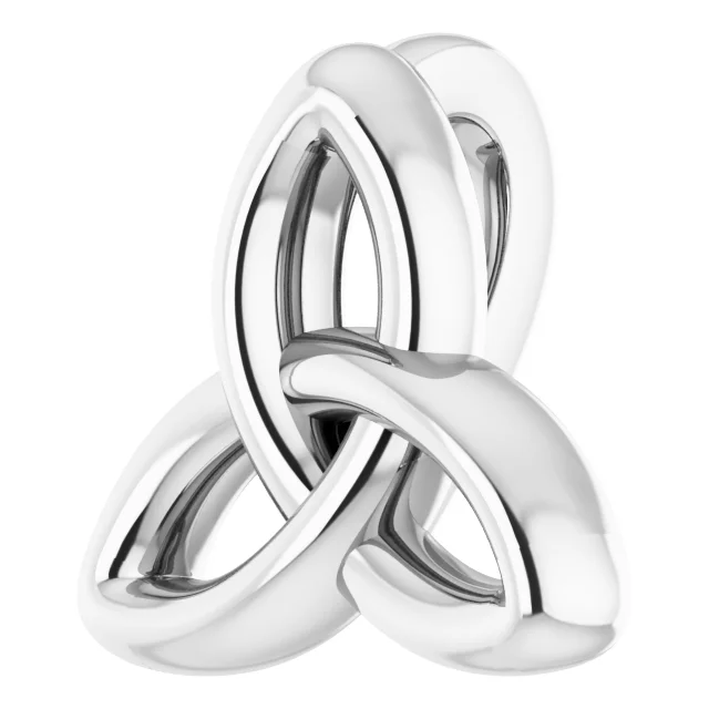 14K White 10x9.3 mm Celtic-Inspired Trinity Pendant-
