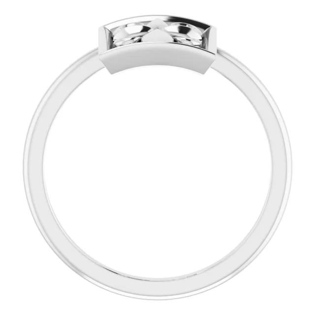 14K White Vintage-Inspired Cross Ring-