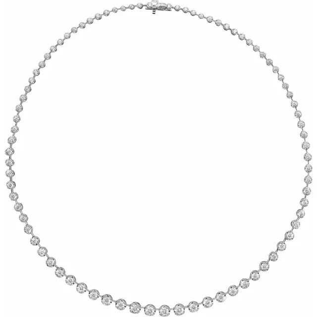 14K White 6 3/4 CTW Lab-Grown Diamond Graduated 16" Necklace-