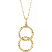14K Yellow Interlocking Circle 16-18" Necklace-