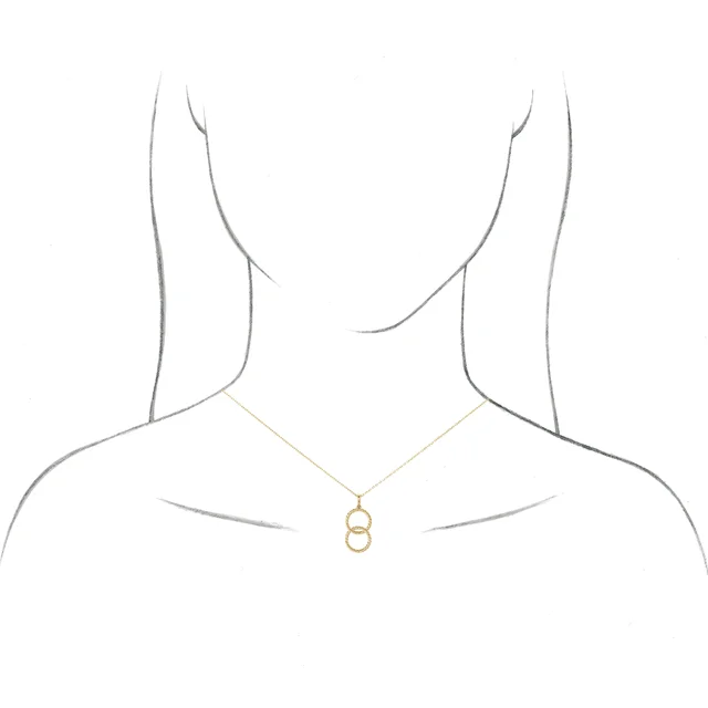 14K Yellow Interlocking Circle 16-18" Necklace-