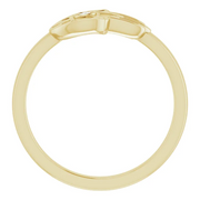14K Yellow .03 CTW Diamond Hamsa Ring-