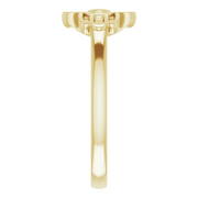 14K Yellow .03 CTW Diamond Hamsa Ring-
