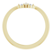 14K Yellow 1/8 CTW Diamond Three-Stone V Ring-