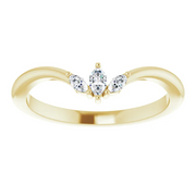 14K Yellow 1/8 CTW Diamond Three-Stone V Ring-