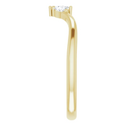 14K Yellow 1/8 CTW Diamond Three-Stone V Ring-