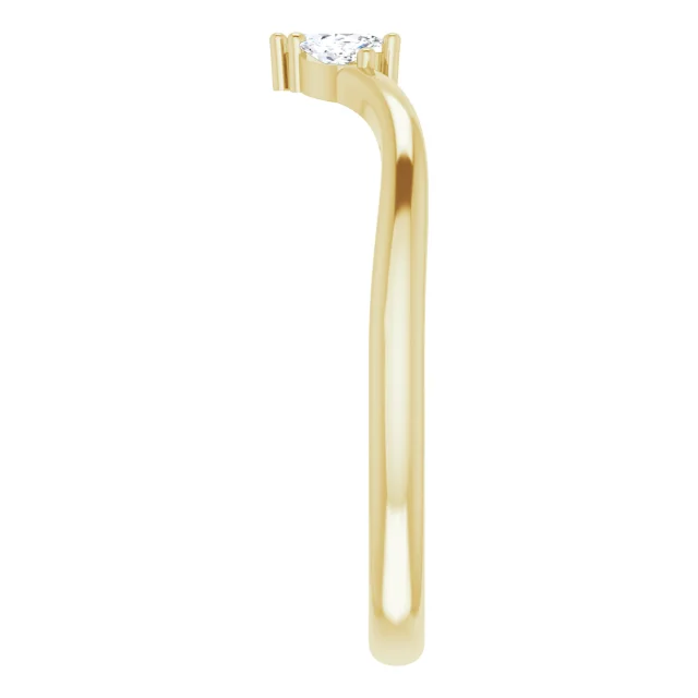 14K Yellow 1/8 CTW Diamond Three-Stone V Ring-