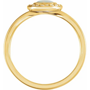 14K Yellow Opal & .07 CTW Diamond Halo-Style Ring-