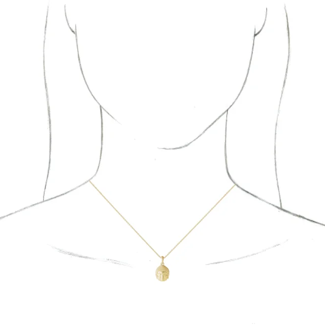14K Yellow 14.7x10.5 mm Meditation Buddha 16-18" Necklace-