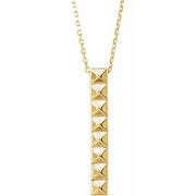 14K Yellow Pyramid Bar 16-18" Necklace-