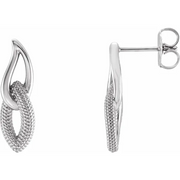 14K Yellow Beaded Drop Earrings-