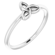 14K White Stackable Celtic-Inspired Trinity Ring-