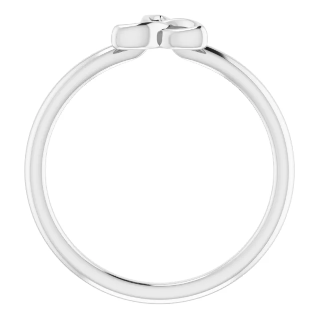 14K White Stackable Celtic-Inspired Trinity Ring-