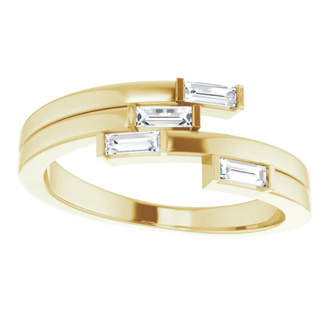 14K Yellow 1/4 CTW Diamond Geometric Ring-