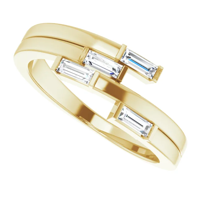 14K Yellow 1/4 CTW Diamond Geometric Ring-