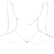 14K Yellow Crescent Moon & Star 16-18" Necklace-