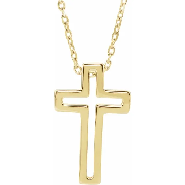 14K Yellow Open 16-18" Necklace-