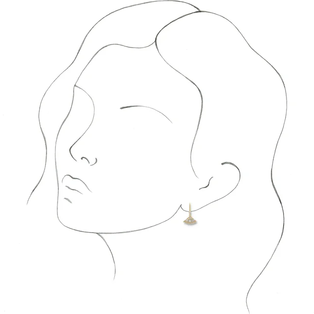 14K Yellow 3/4 CTW Diamond Lever Back Fan Earrings-