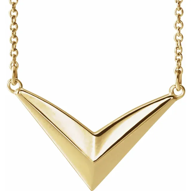 14K Yellow "V" 16-18" Necklace-