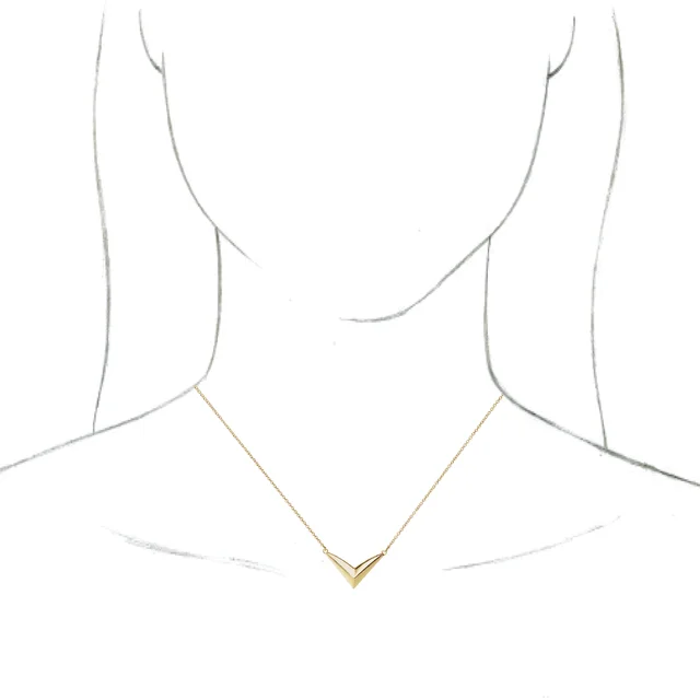 14K Yellow "V" 16-18" Necklace-