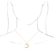14K Yellow Crescent Moon 16-18" Necklace-