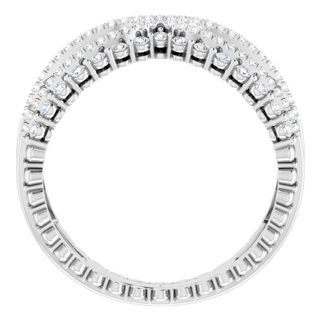14K White 1/2 CTW Diamond Negative Space Ring-7.00 (approximate standard size)-