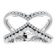 14K White 1/2 CTW Diamond Negative Space Ring-7.00 (approximate standard size)-