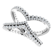 14K White 1/2 CTW Diamond Negative Space Ring-7.00 (approximate standard size)-
