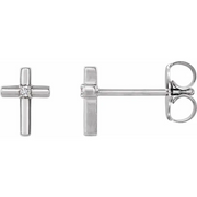 14K Yellow .01 CTW Diamond Cross Earrings-