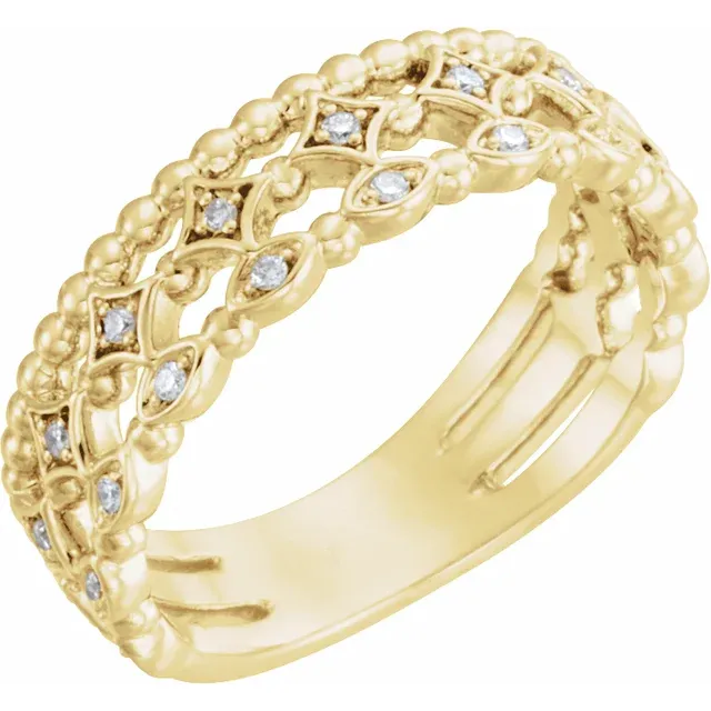 14K Yellow 1/8 CTW Stackable Diamond Ring-