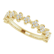 14K Yellow 1/6 CTW Diamond Stackable Clover Ring-