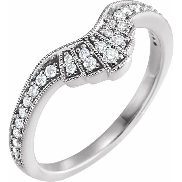 14K White 1/5 CTW Diamond Contour Band-