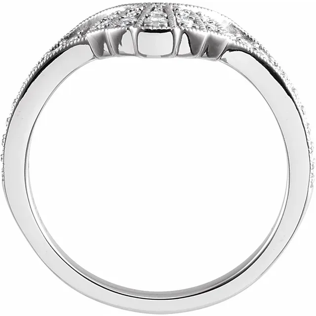 14K White 1/5 CTW Diamond Contour Band-