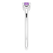 14K White Amethyst Youth Solitaire Ring-