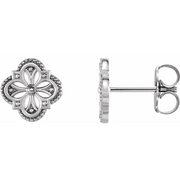 14K Yellow Vintage-Inspired Clover Earrings-