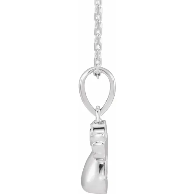 14K White .03 CT Diamond Youth Angel 15" Necklace-