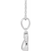 14K White .03 CT Diamond Youth Angel 15" Necklace-
