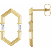 14K Yellow 1/3 CTW Diamond Geometric Earrings-