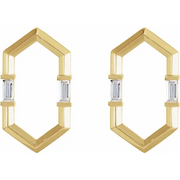 14K Yellow 1/3 CTW Diamond Geometric Earrings-