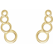 14K Yellow Geometric Ear Climbers-