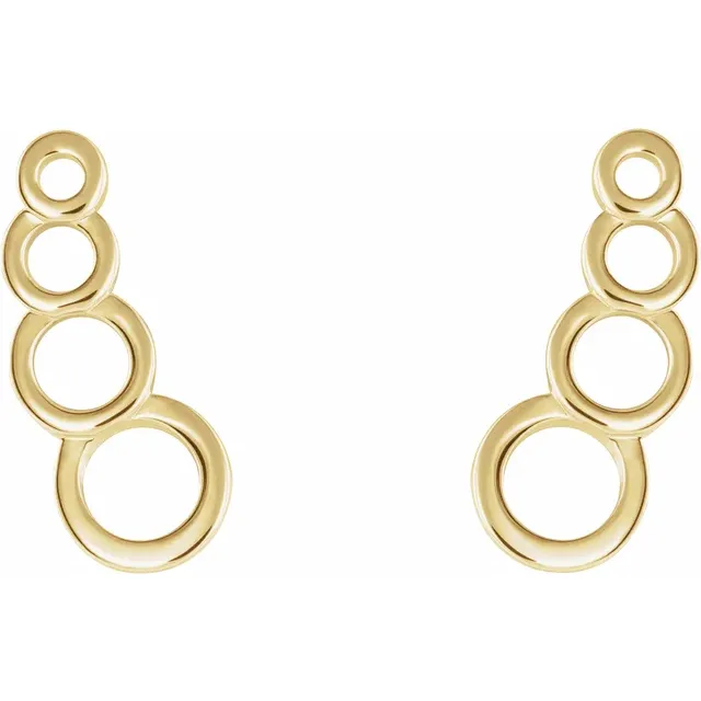 14K Yellow Geometric Ear Climbers-