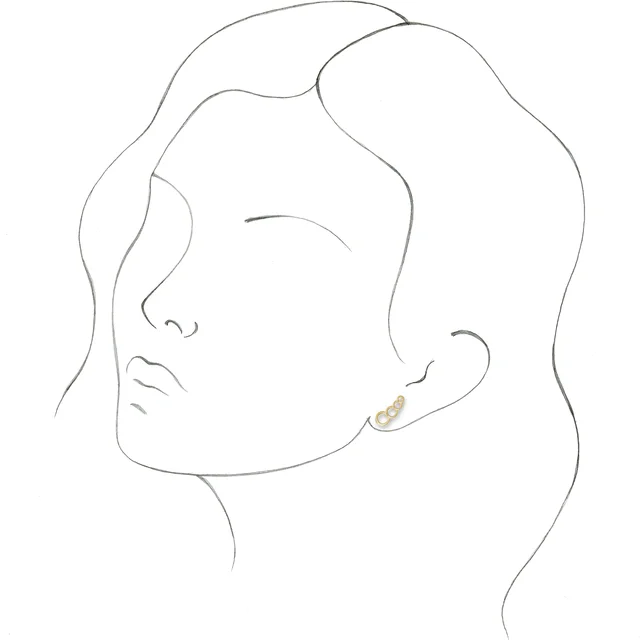 14K Yellow Geometric Ear Climbers-