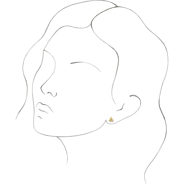 14K Yellow Pyramid Earrings-