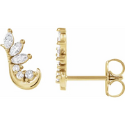 14K Yellow 1/4 CTW Diamond Earring Climbers-