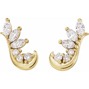 14K Yellow 1/4 CTW Diamond Earring Climbers-