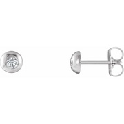 14K White 2.5 mm Round Forever One Moissanite Domed Earrings-